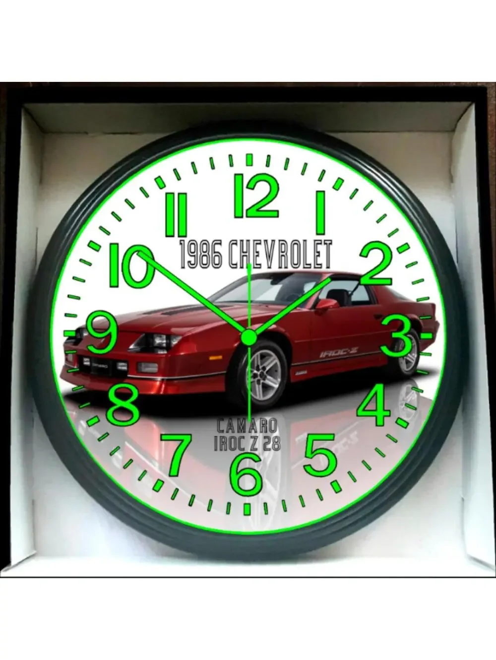 1986 Chevy Chevrolet Iroc Z28 Glow In The Dark Wall Clock New!